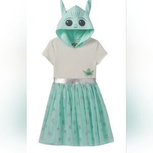 🔥Girls Baby Yoda Hoodie Dress Disney Star Wars Cosplay Costume Tutu Size 6/6X